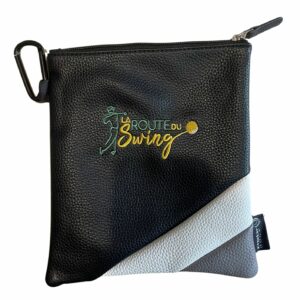 Pochette simili cuir avec logo brodé